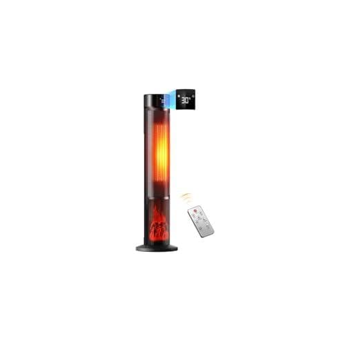 セラミックヒーター 【2025冬節電対策&ECO恒温省エネ&3D疑似炎_corg