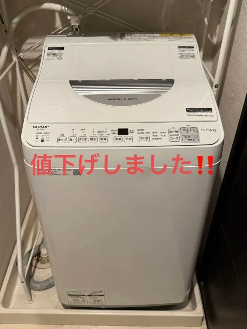 SHARP 縦型洗濯機 6.5kg ES-TX6G