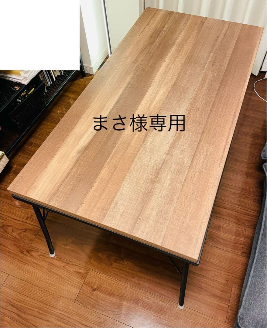 【中古】オシャレ古材風アイアンこたつテーブル/継ぎ脚付/120ｘ60cm