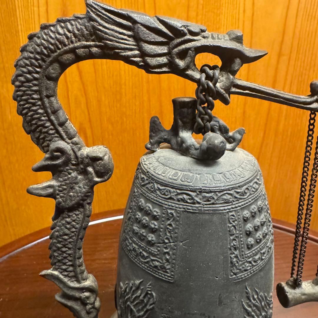 銅製 釣鐘 龍台座 鳴物 風水 仏教美術 龍の鐘