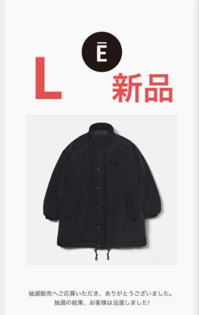ENNOY エンノイ PADDED NYLON BENCH COAT BLACK