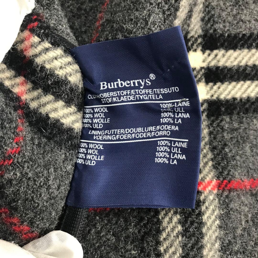 バーバリー Burberrys ダッフルコート グレー ウール ノバチェック
