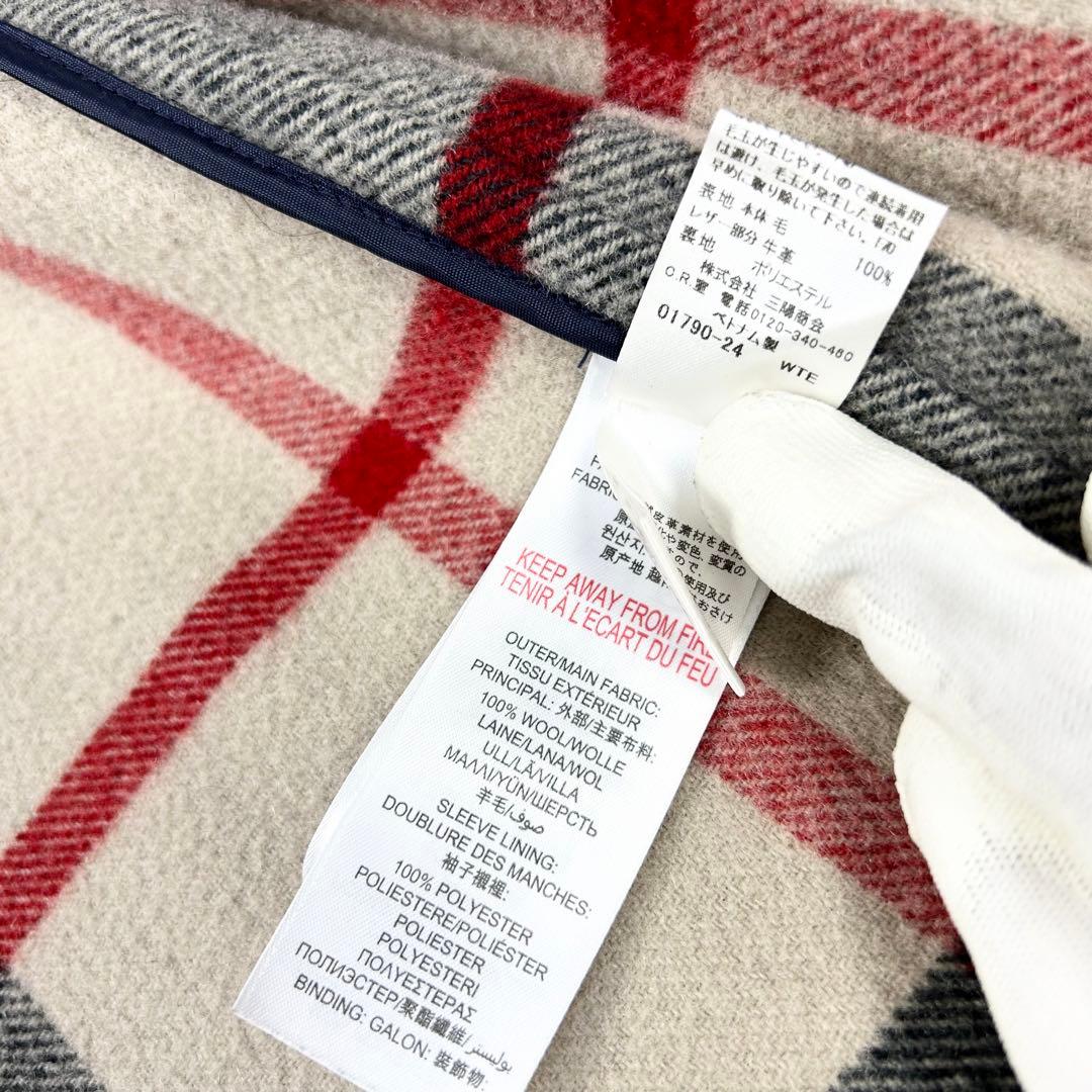 バーバリーチルドレン ダッフルコート 14Y 164cm ネイビー メガチェック