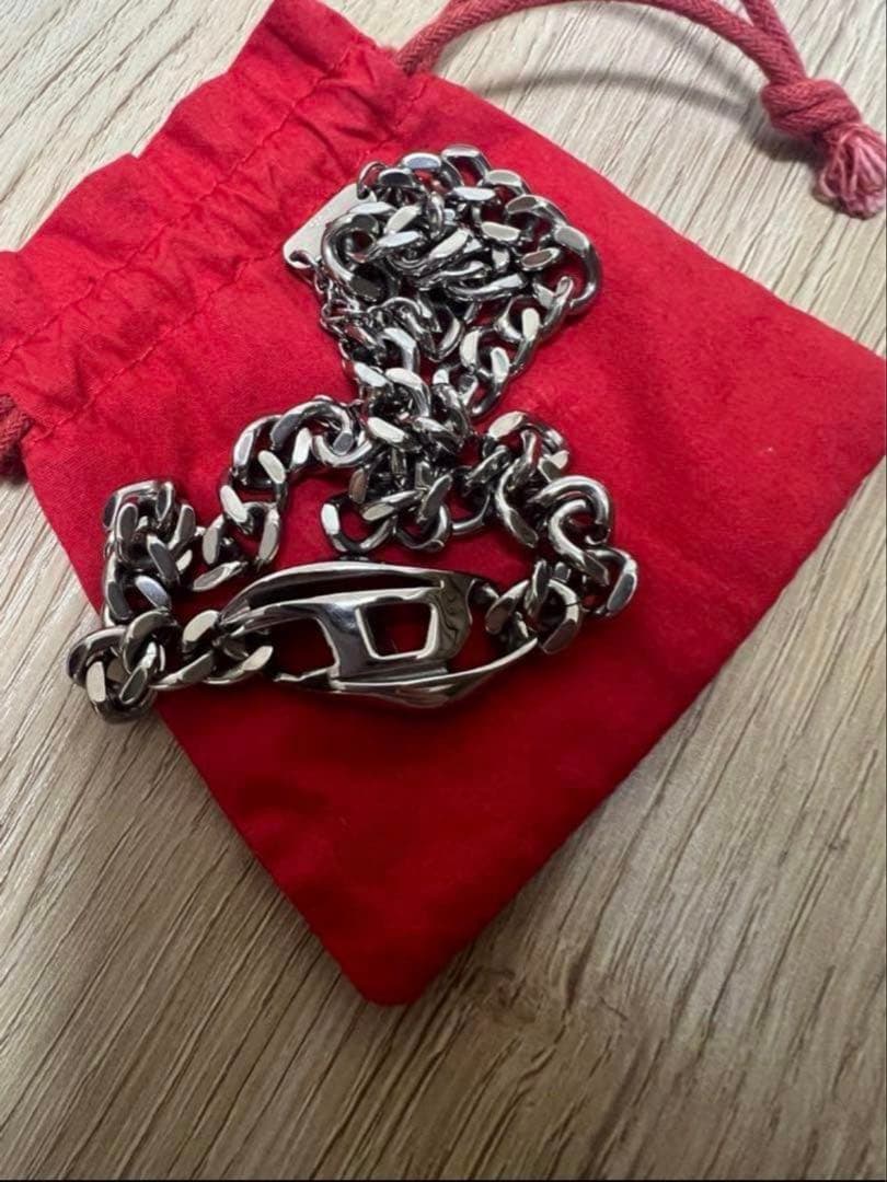 あ*情様 【値下げ可】DIESEL シルバーチェーンネックレス DX1412