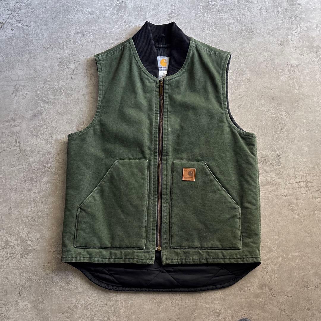 carhartt カーハート【S】希少サイズ ダックベスト グリーン 中綿 古着