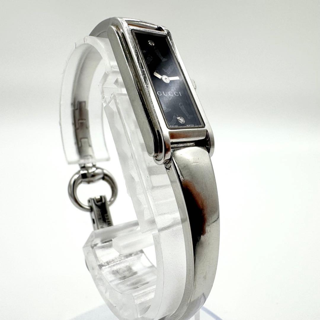 稼働/新品電池　グッチ　Gライン　2Pダイヤ　腕時計　バングルウォッチ　クォーツ