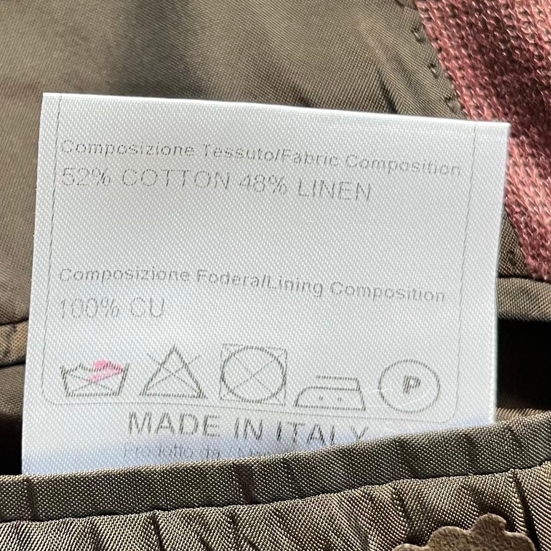 <美品>TAGLIATORE 新ロゴ コットン リネン ニット ジャケット 48