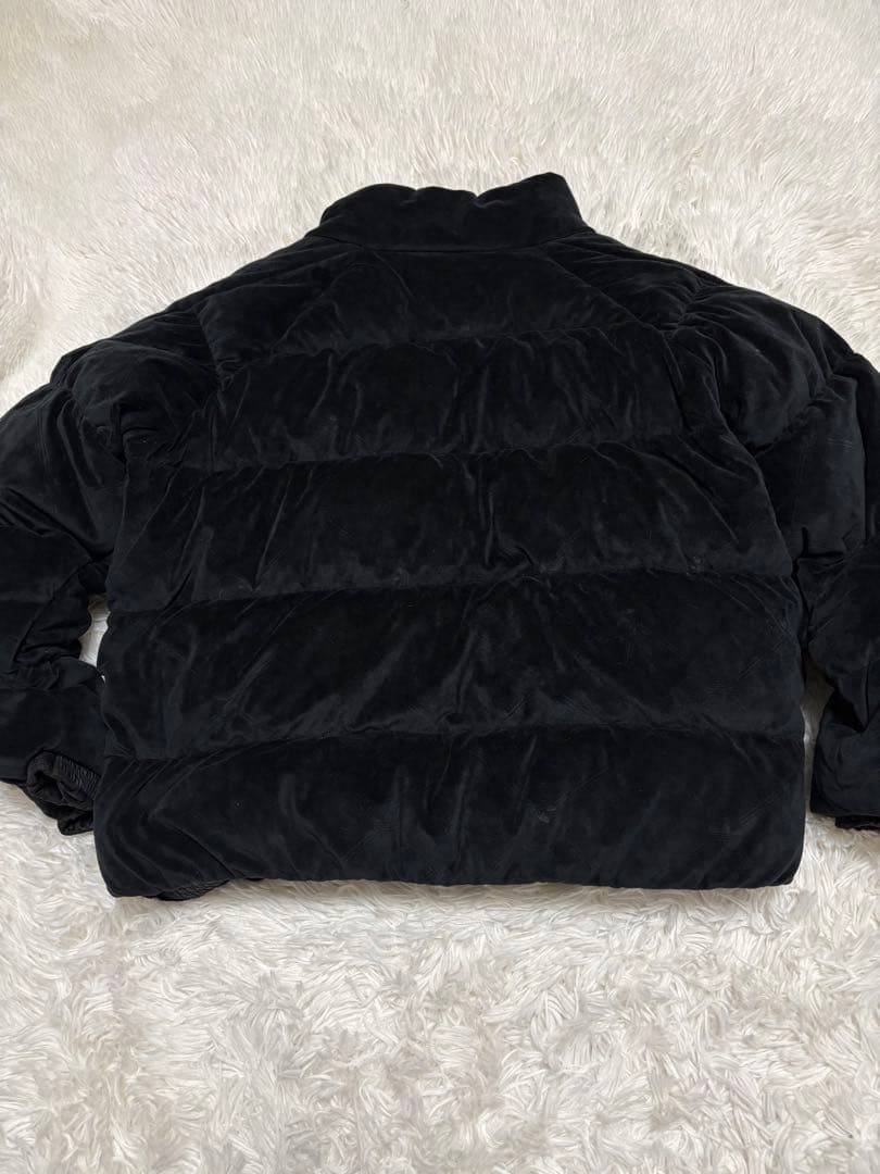 adidas アディダス ダウンジャケット ベロア　総柄 ゴールド　L