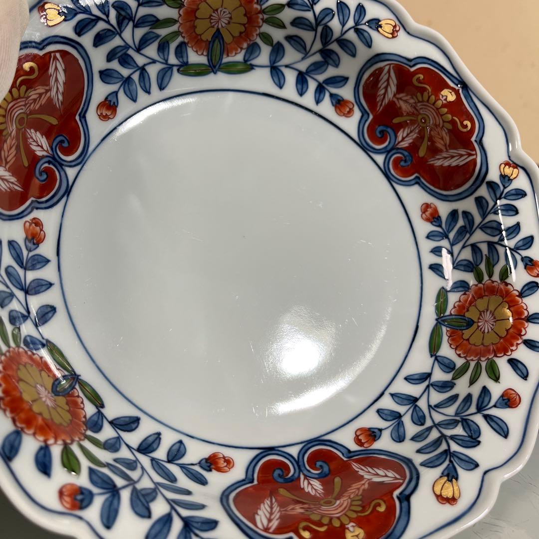 源右衛門　古伊万里風錦唐花紋　深皿5枚 19センチ