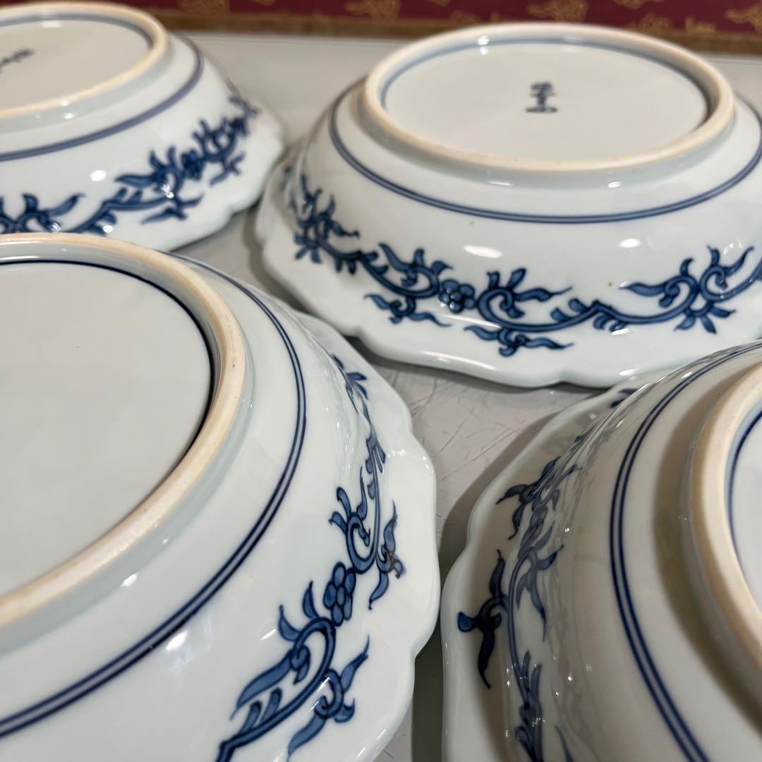 源右衛門　古伊万里風錦唐花紋　深皿5枚 19センチ