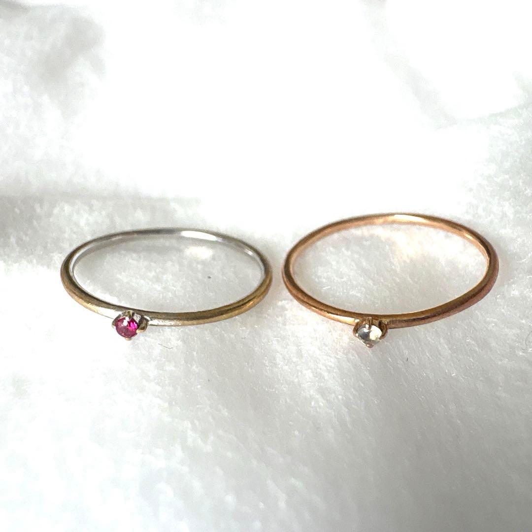 TSUTSUMI ピンキーリング　ルビー　ダイヤ　K10