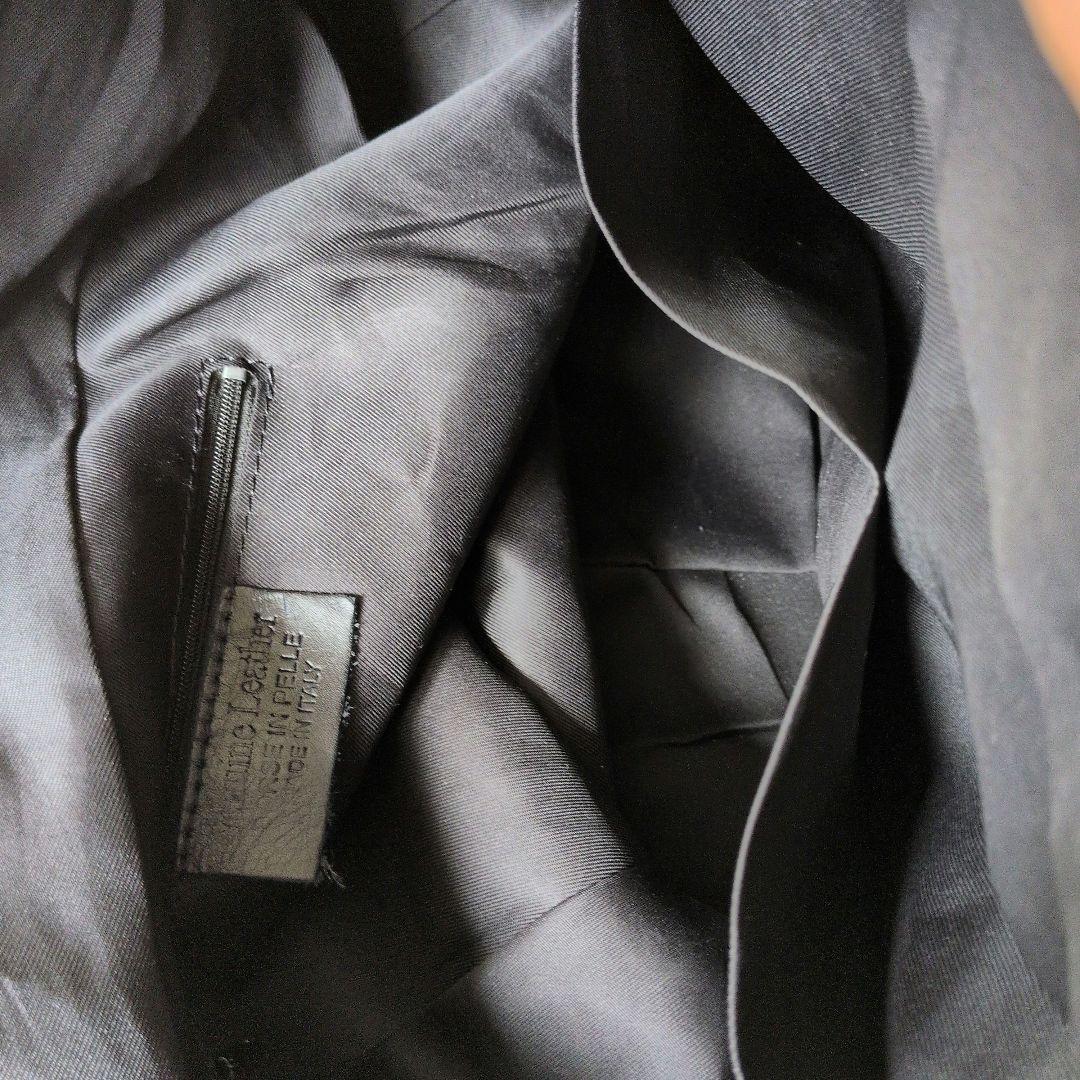 【新品】イタリア製本革スタッズバック レザーブラック2wayバッグ