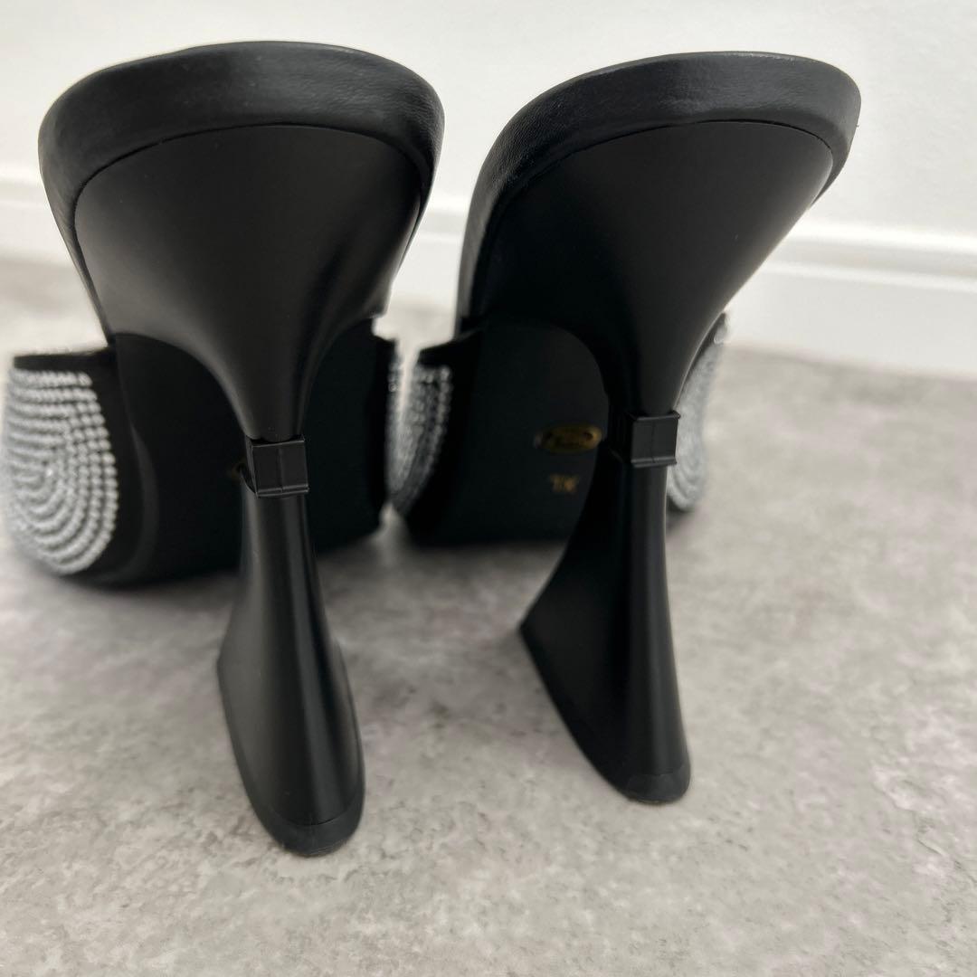 Darich ダーリッチ　クリスタルビジューサンダル　XL ヒール　黒