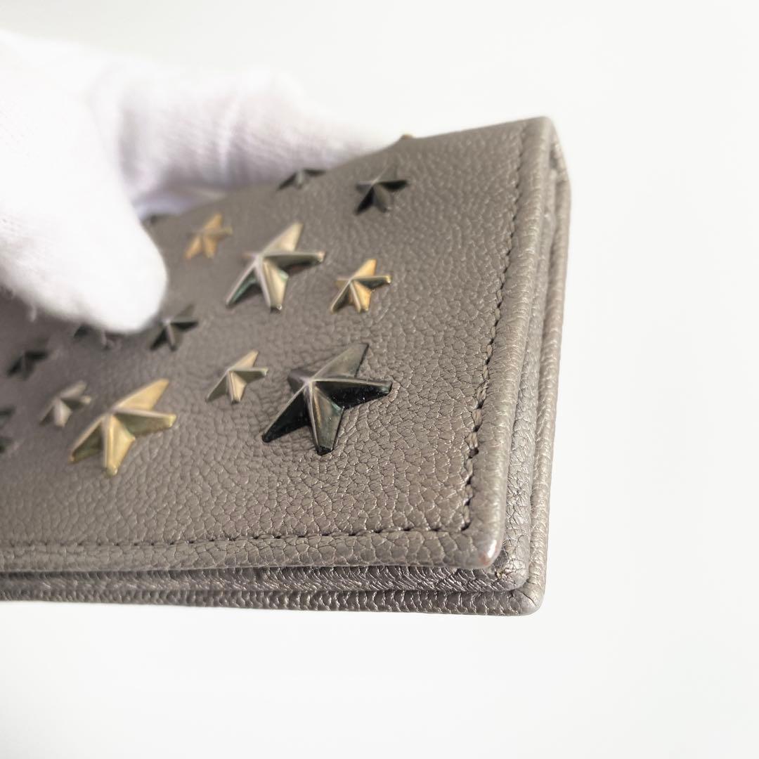 JIMMY CHOO 名刺入れ カードケース NELLO ライトカーキ