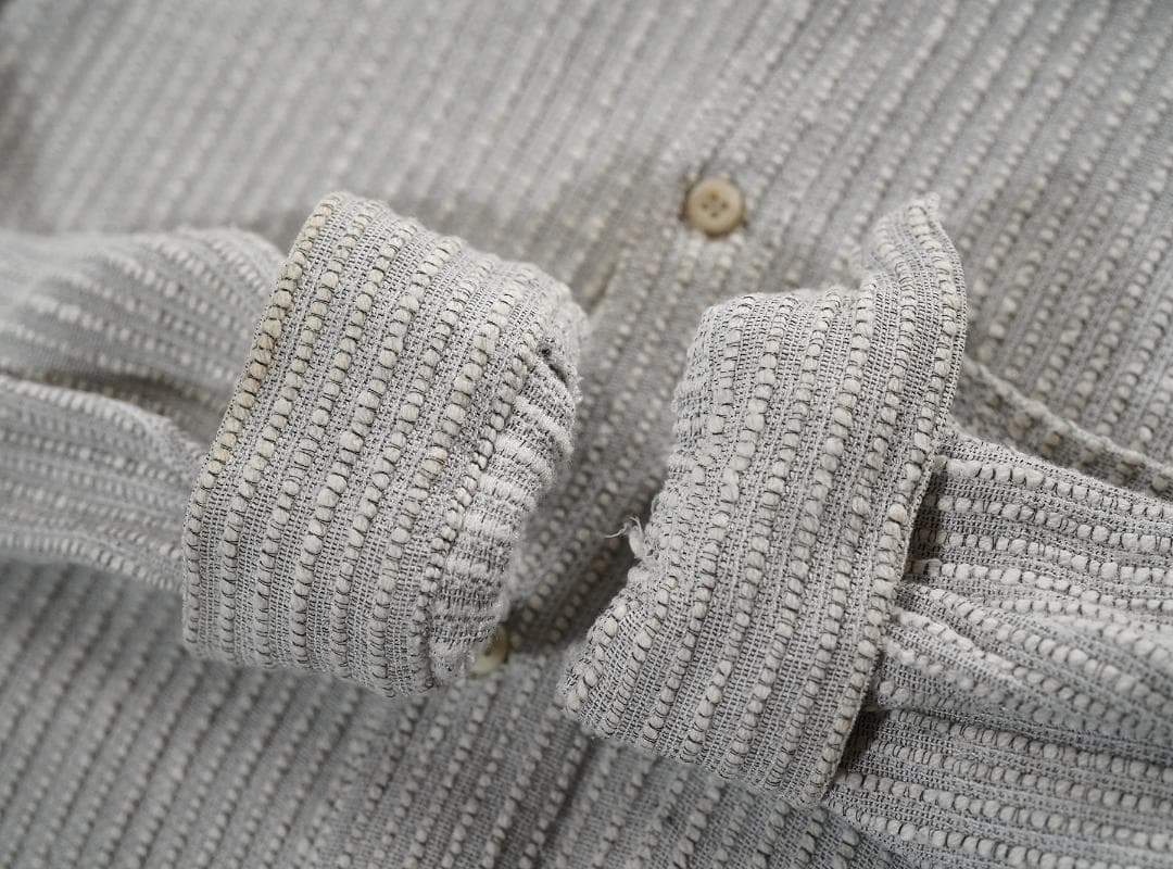 イタリア製 90s ARMANI JEANS スタンドカラー シャツ M