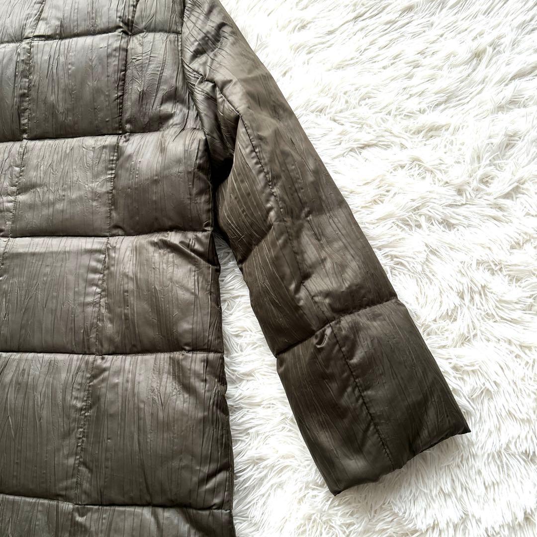 レリアン カーキ ロングダウンコート レッキスラビットファー付 Lサイズ