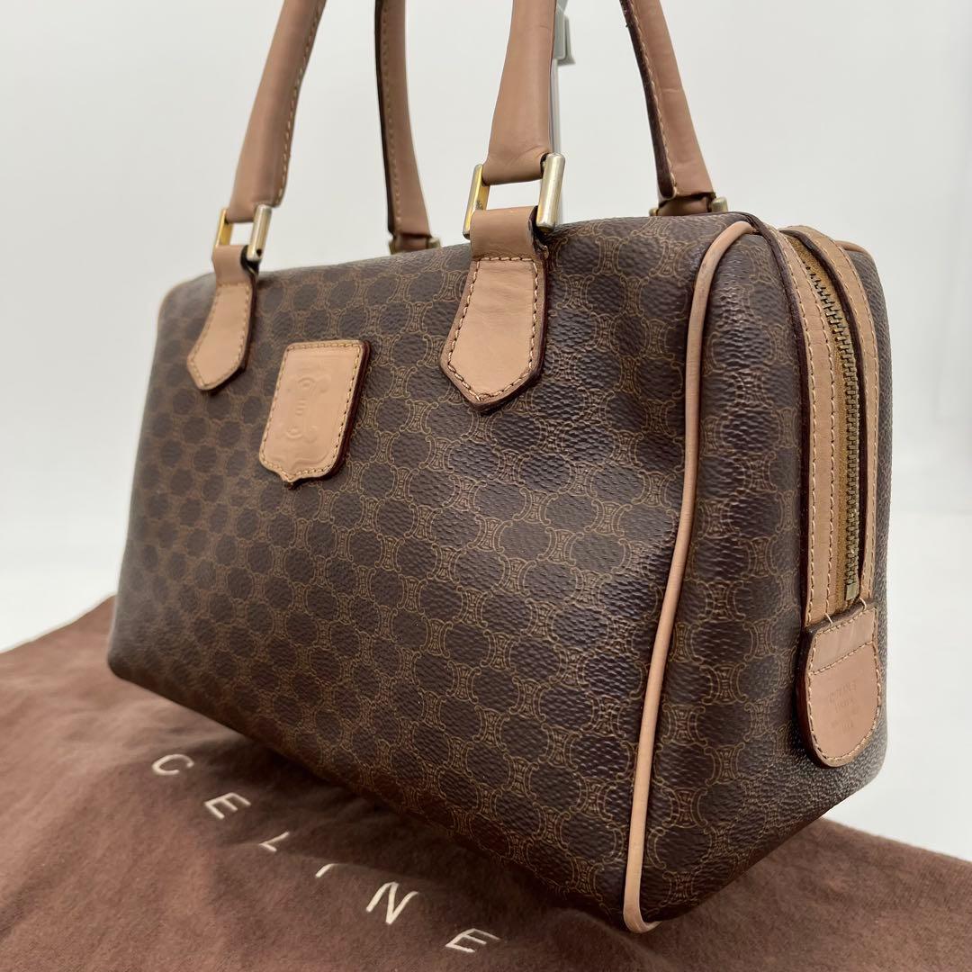 CELINE ハンドバッグ ミニボストン マカダム柄 トリオンフ ロゴ入 PVC