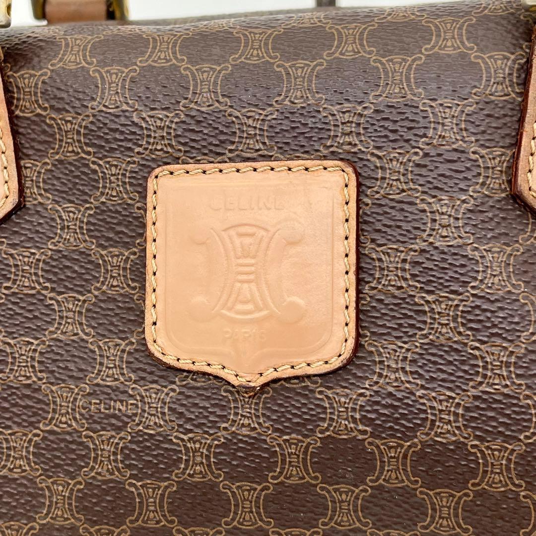 CELINE ハンドバッグ ミニボストン マカダム柄 トリオンフ ロゴ入 PVC