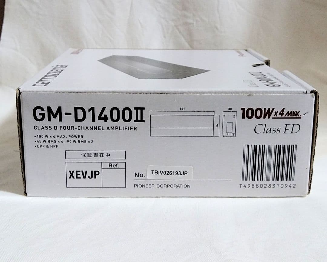 Pioneer カロッツェリア 100W×4・ブリッジャブルパワーアンプ  G…