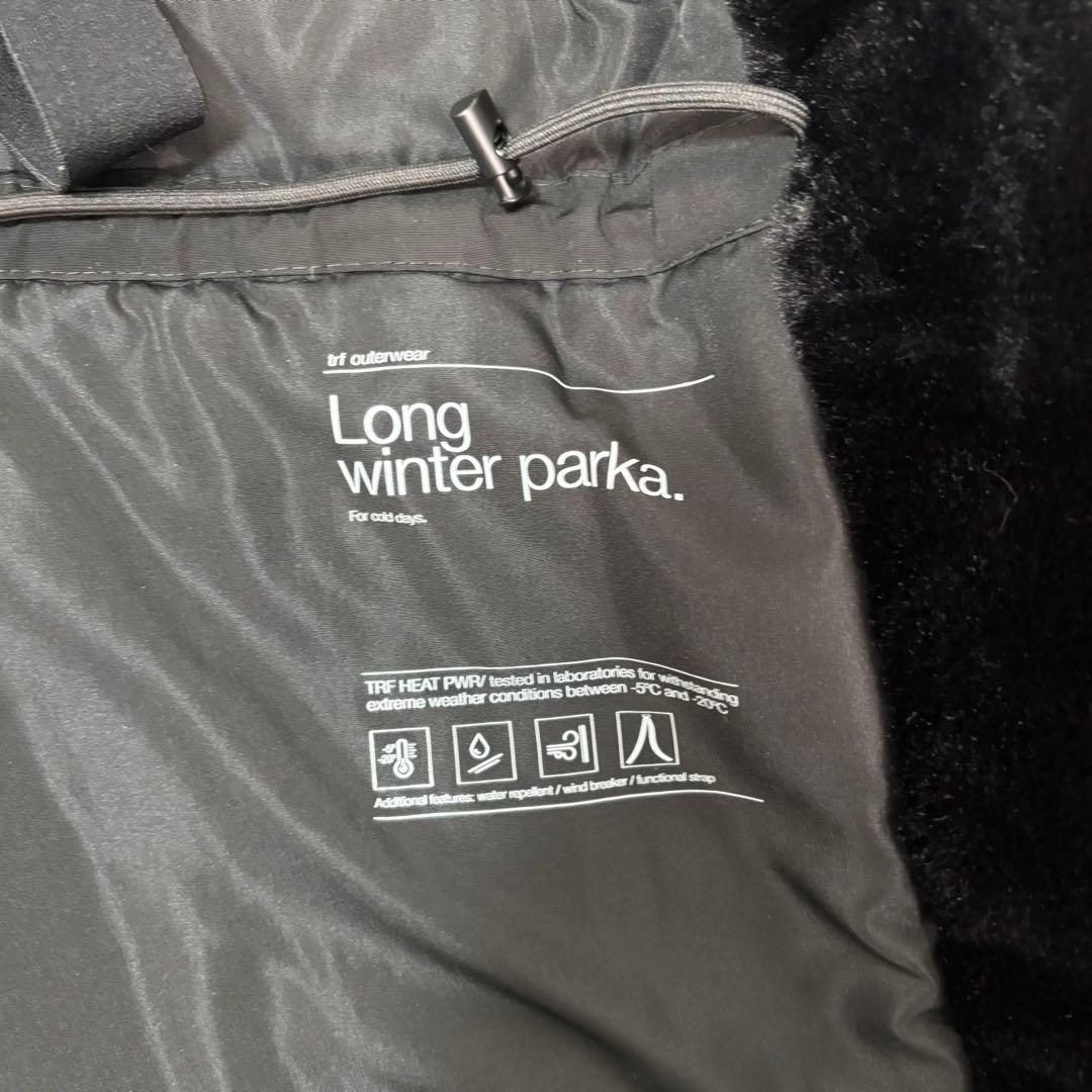 美品　ZARA ロング　コート　ダウン　黒　ファー