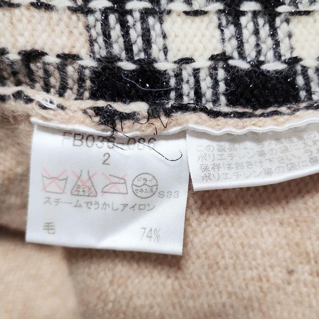 バーバリーロンドン　タートルネックニットセーター　ノバチェック　キャメル24%