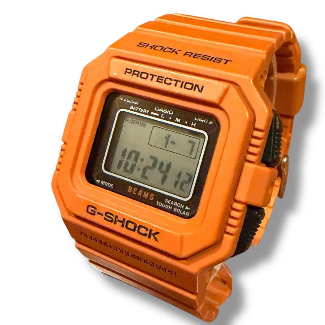 BEAMS×G-SHOCK G-5500BE デジタル腕時計 オレンジ
