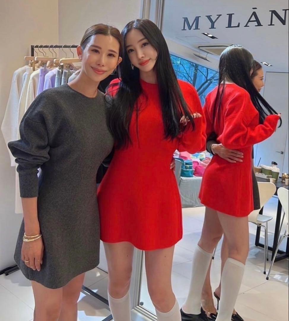 定価約13万円 一瞬で売り切れた MYLAN カシミヤ混ニットドレス リボン付