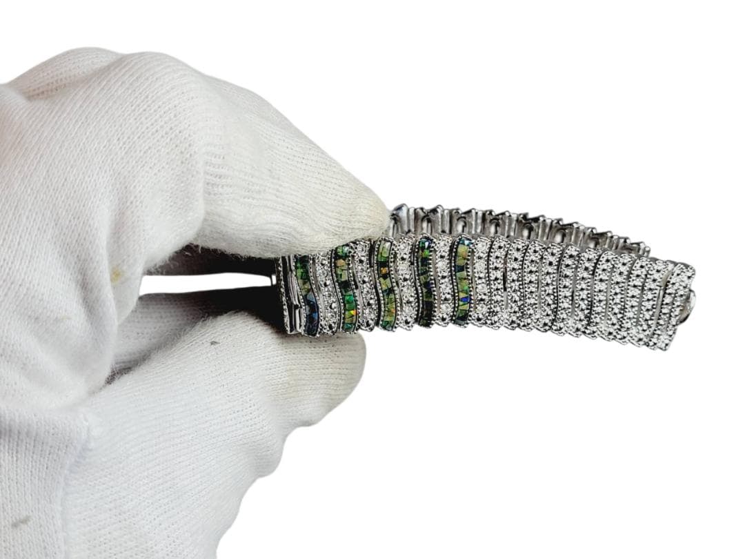 HeleneDEMICHELヘレンミッシェル925SILVERシェル文字盤腕時計