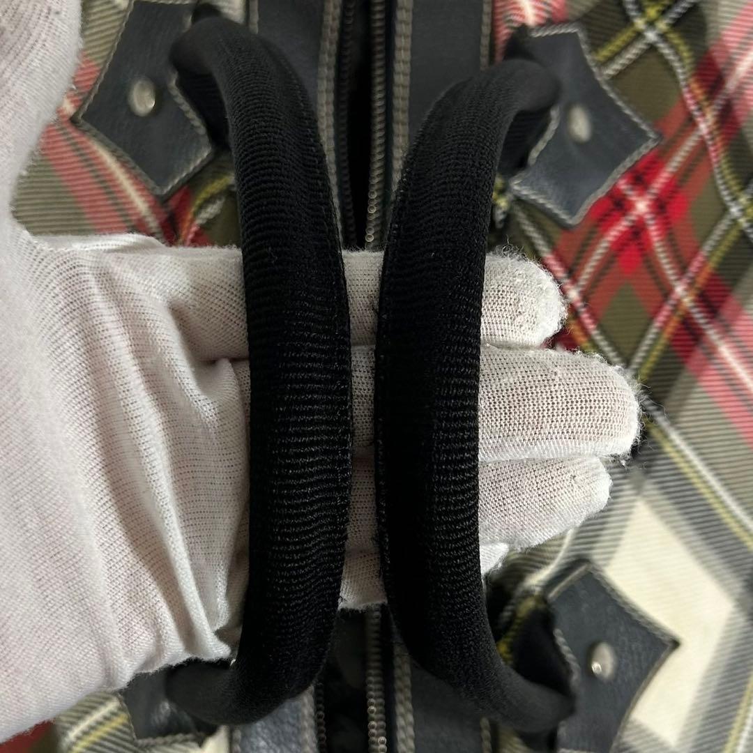 【美品】ヴィヴィアンウエストウッド ダービー ボストンバッグ チェック オーブ