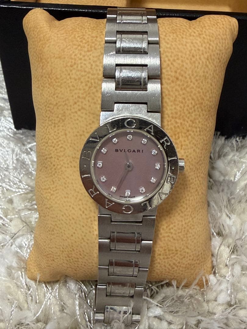 ブルガリ ブルガリ ブルガリ ローズピンクシェル 12Pダイヤ 腕時計
