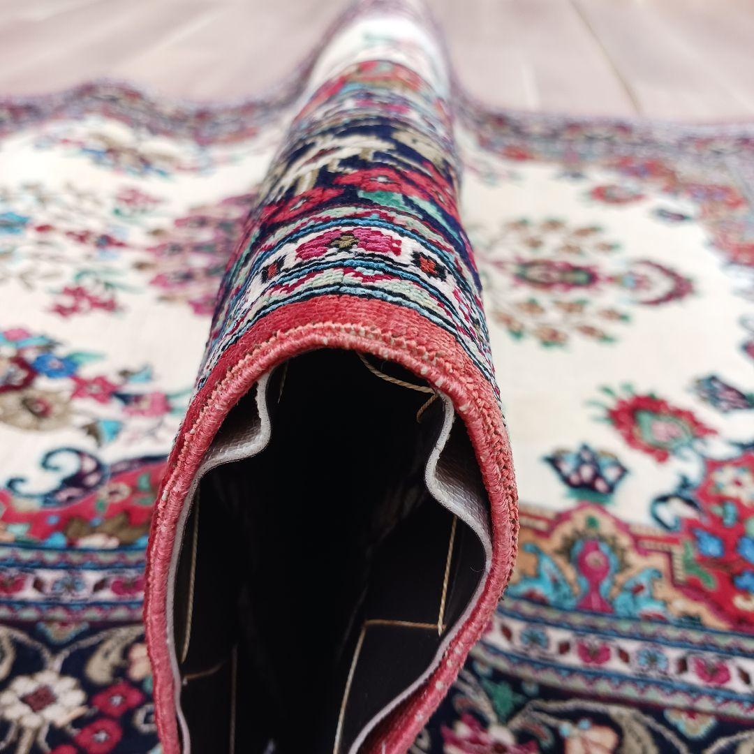 専用Y3007 高級ペルシャ絨毯 クム産 シルク 手織81万ノット147×98㎝