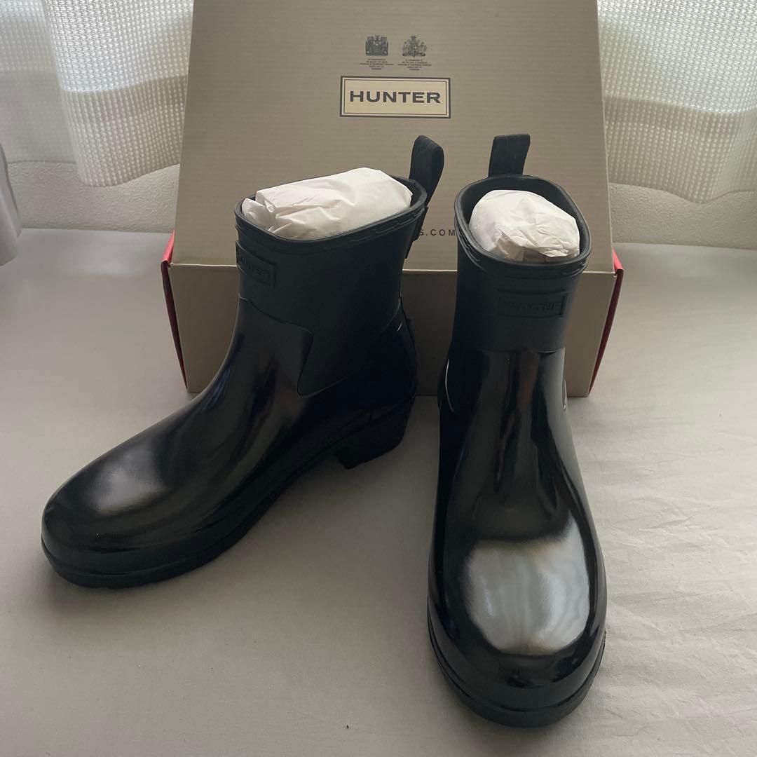 HUNTER ブラック バイカーグロス レインブーツ UK5 未使用品