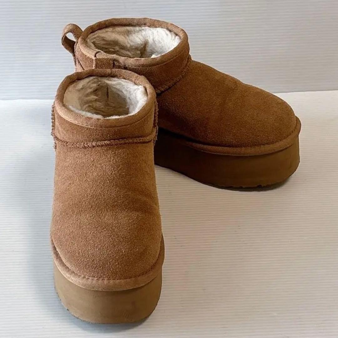 美品⭐︎UGG クラシックウルトラミニプラットフォーム　チェスナット22.0㎝