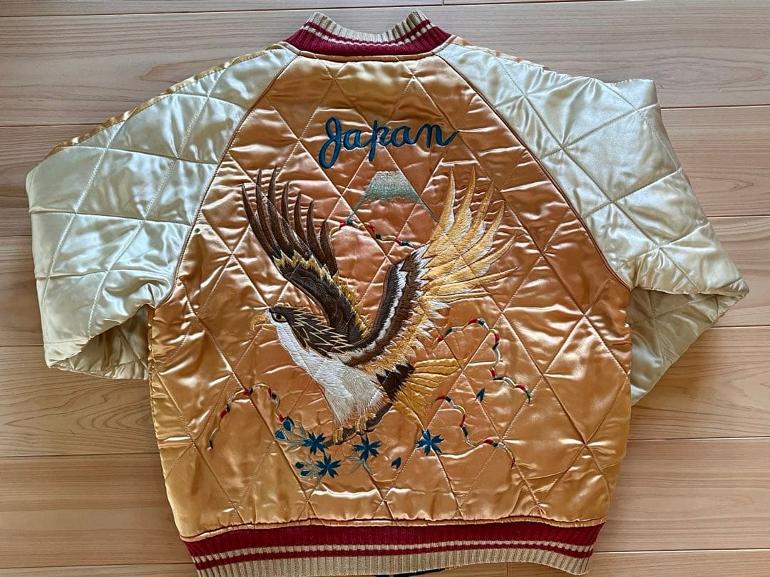 東洋エンタープライズ　シュガーケーン　日本地図刺繍 スカジャン 黒/金