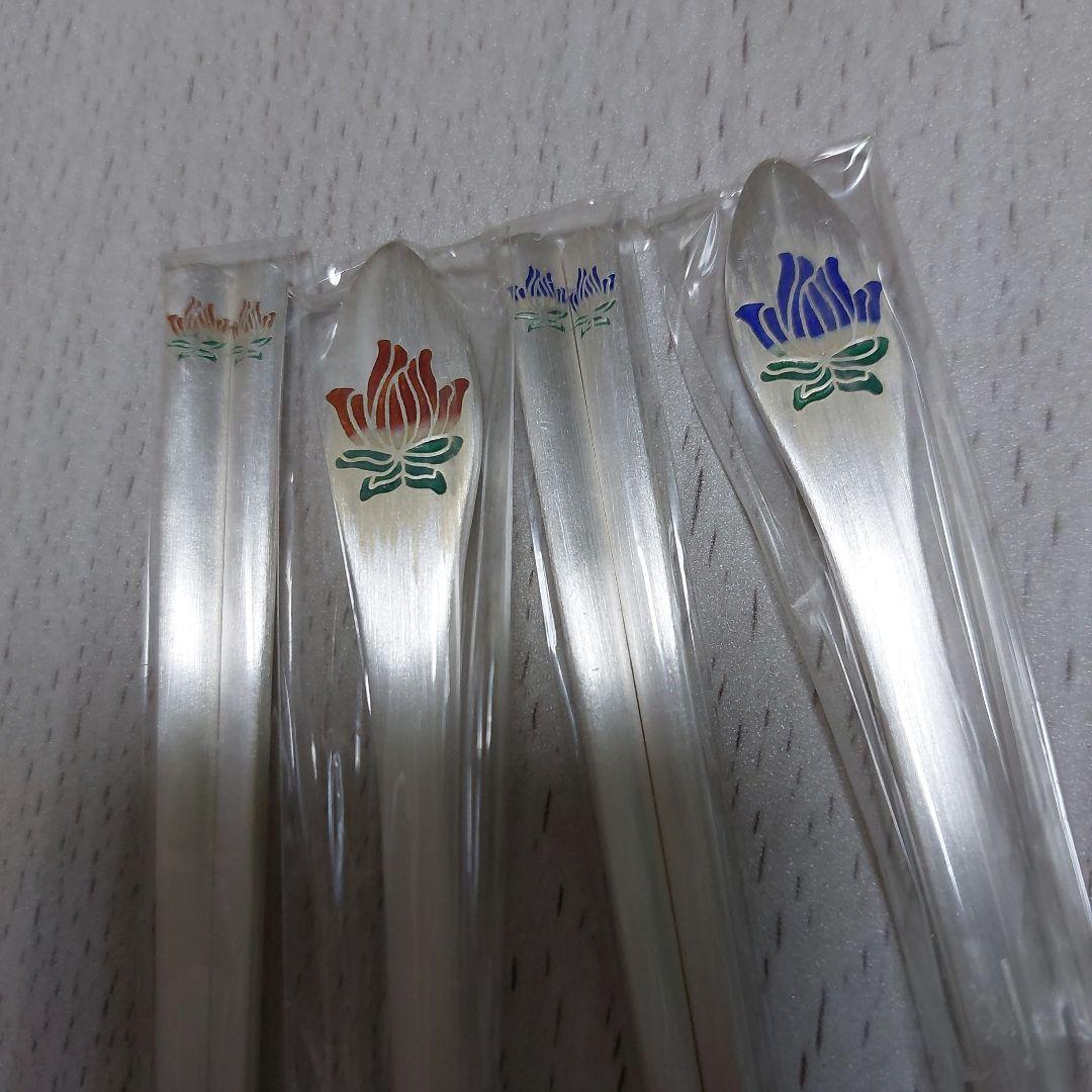 純銀製(刻印AG999)スプーン2本と箸2膳セット 純シルバー製　長寿　健康