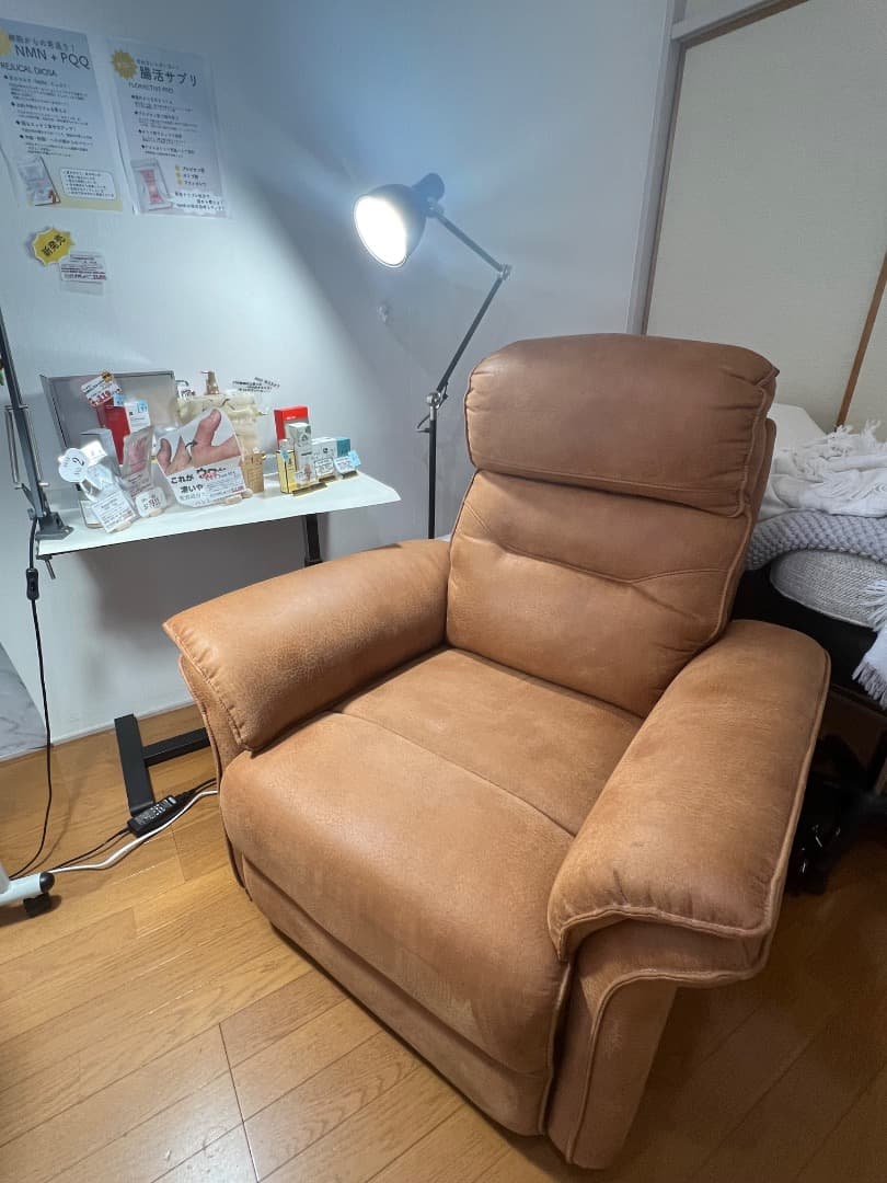 リクライニングブラウン1人掛けソファ