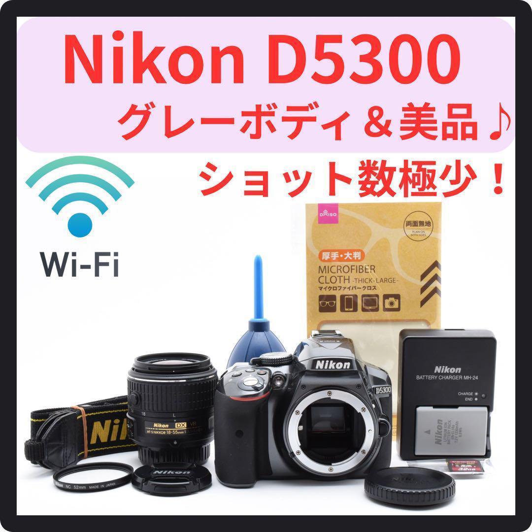 ニコン D5300☆一眼レフカメラ☆S数僅か200回☆Wi-Fi☆グレー