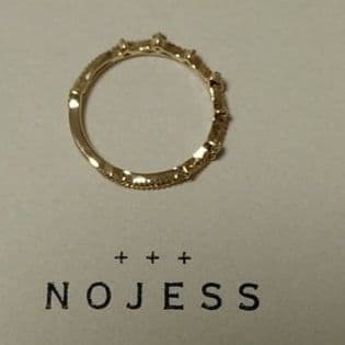 【美品】NOJESS K10 レース ダイヤモンド ピンキーリング 3号