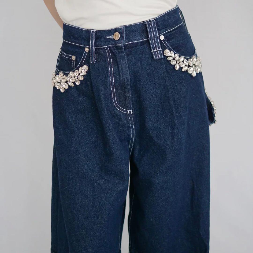 SIMONE ROCHA WIDE LEG PUDDLE JEANS デニム