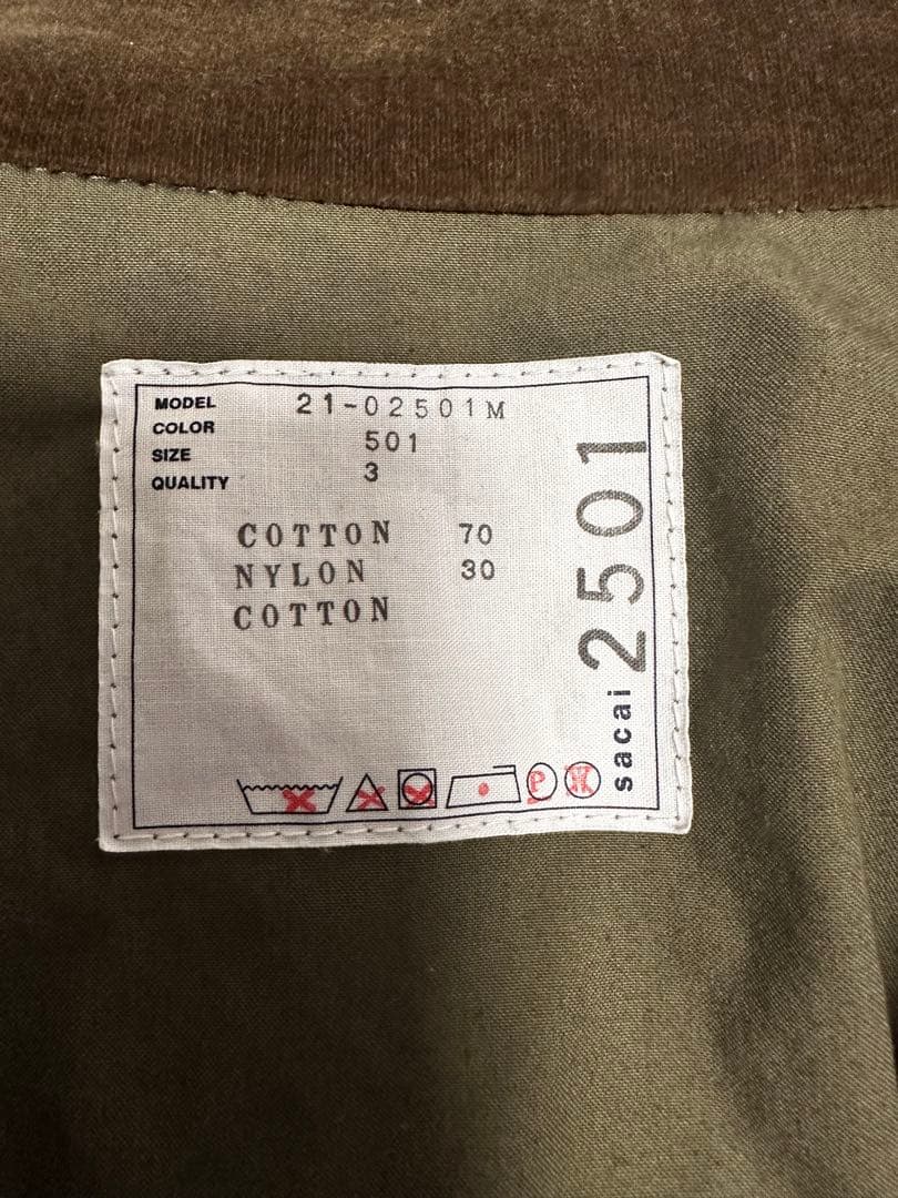 sacai 21ss ブルゾン　ミリタリー　ジャケット　サイズ3