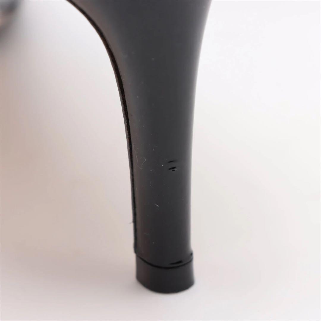 フェラガモいヴァラパテントレバーオープントゥパンプス22.5レディースブラック