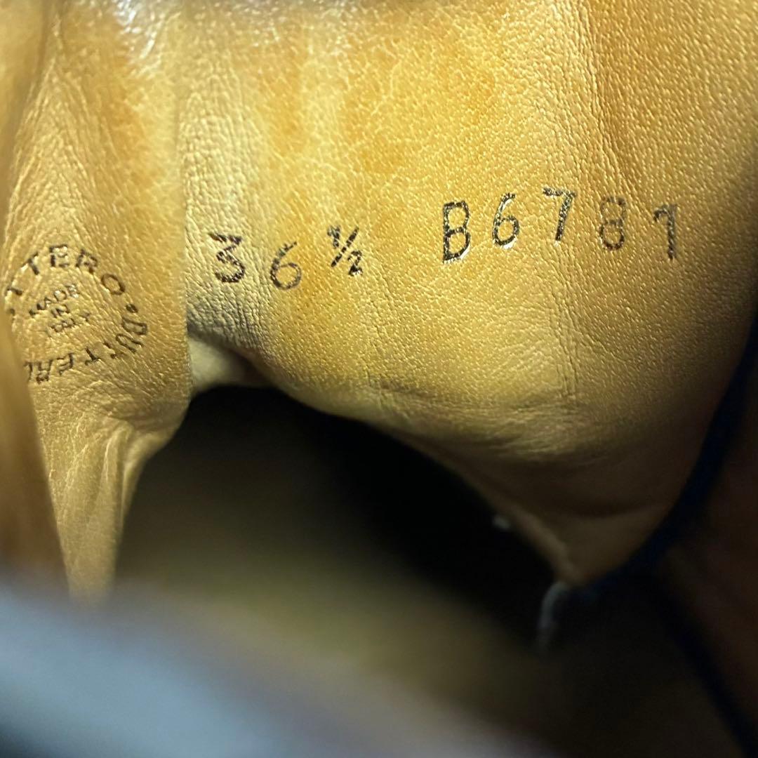 BUTTERO ブッテロ　キルティング　ブーツ　本革　ダークネイビー　23.5㎝