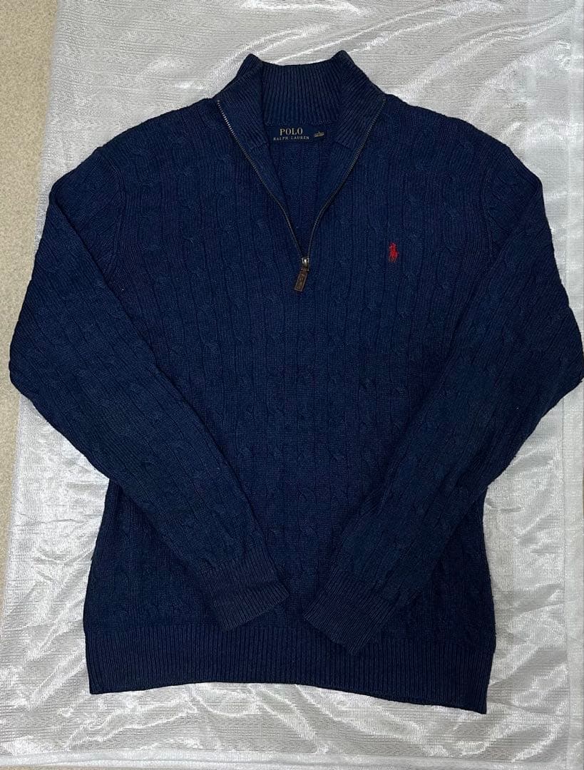 POLO RALPH LAUREN ケーブルニットハーフジップLサイズ