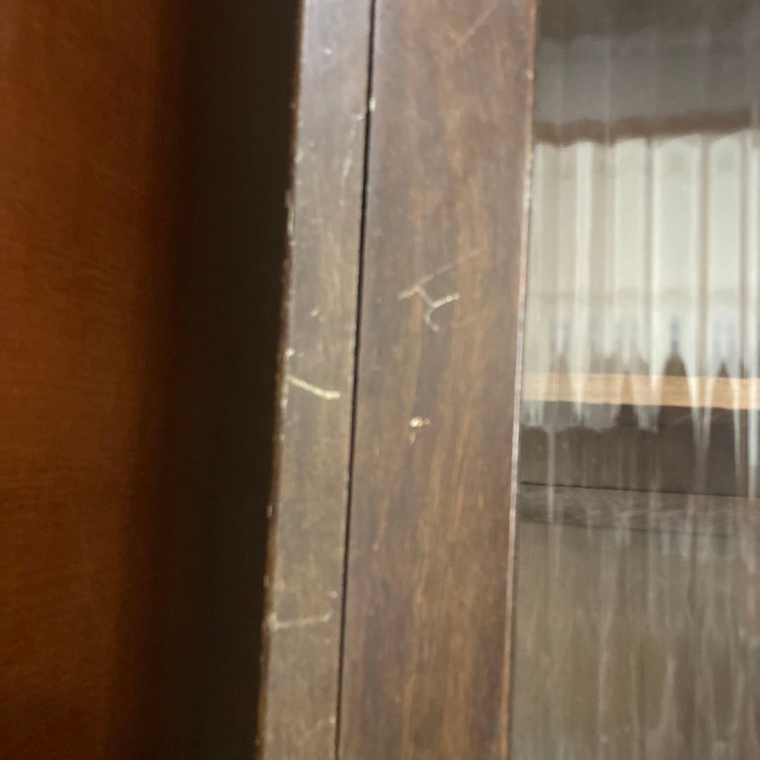 昭和レトロ　木製ガラス扉付き本棚