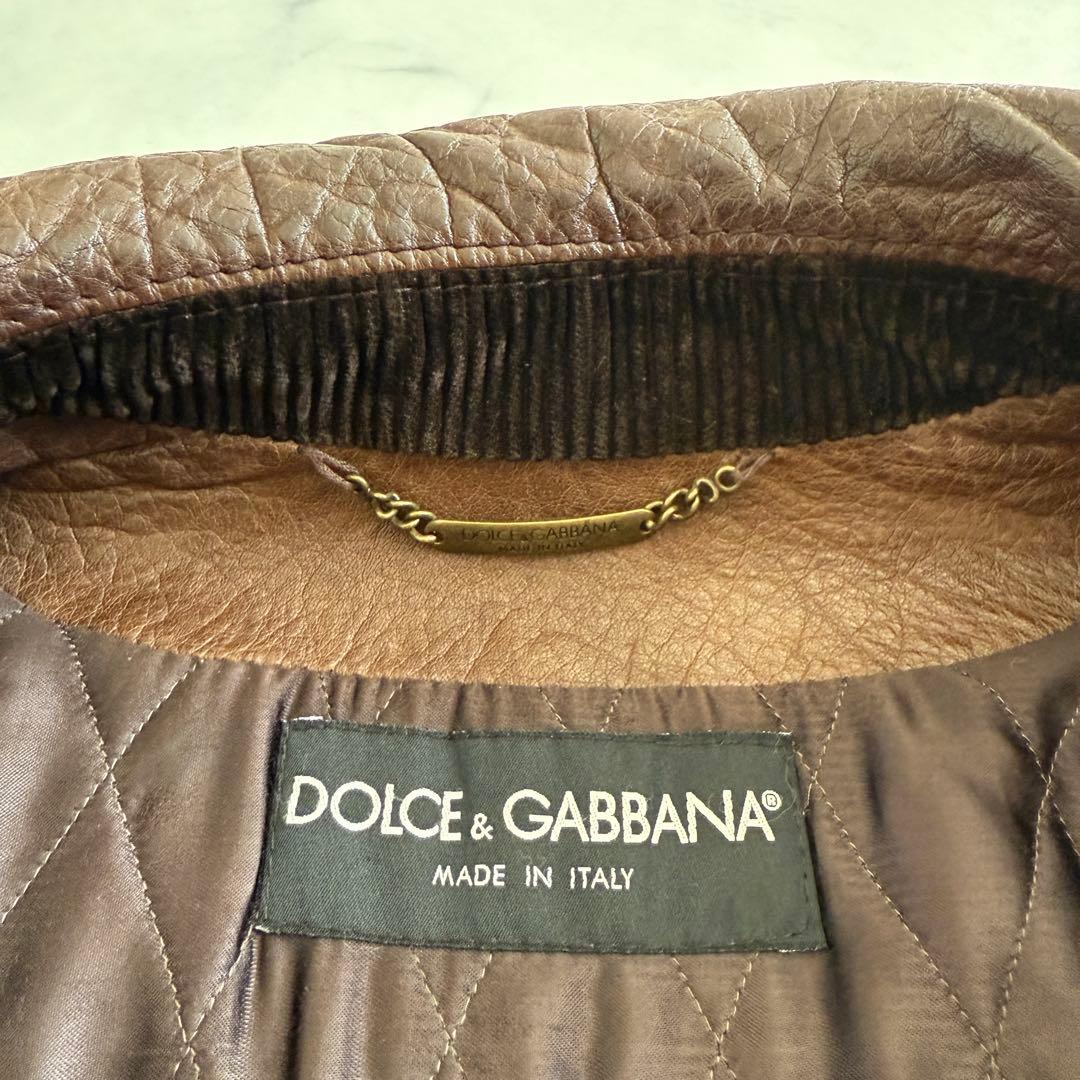 ドルチェアンドガッバーナ シングルライダース キルティング 牛革
