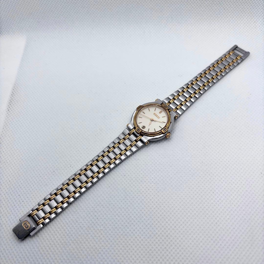 GUCCI グッチ 9000L デイト ゴールド シルバー レディース ジャンク