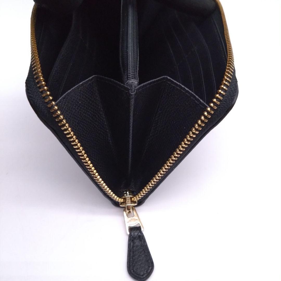 【美品】COACH 長財布 ラウンドファスナー レザー ブラック F16612