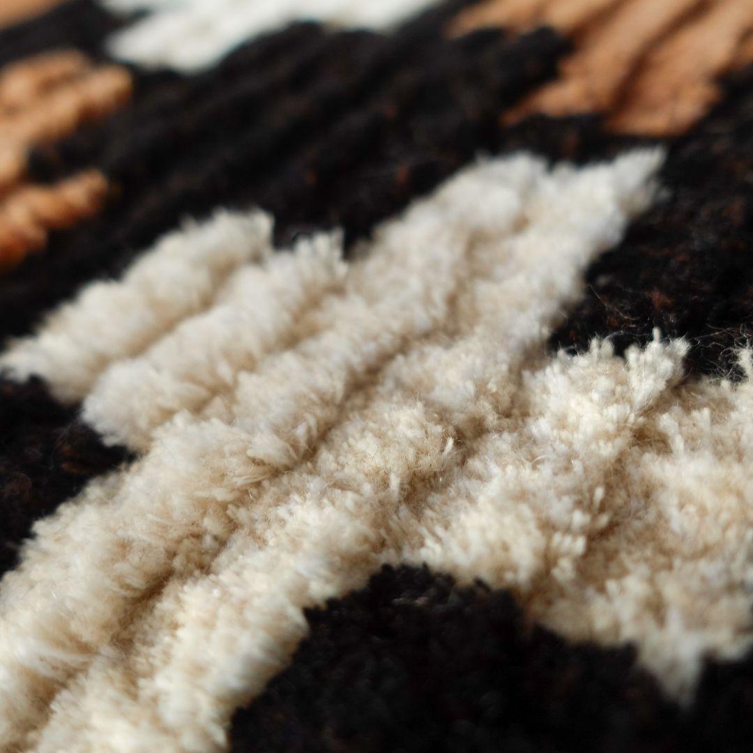 【一点物】【手染め糸】ノッティング織 椅子敷き 006