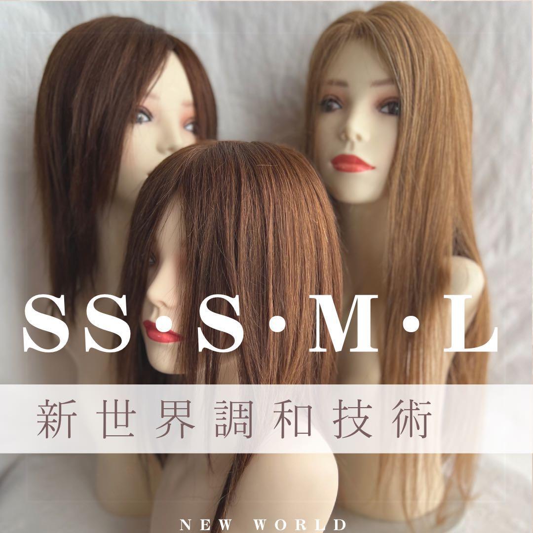 新世界プレミア真皮シリーズ★全人毛　ヘアピース　ウィッグ15*17総手植え45㌢