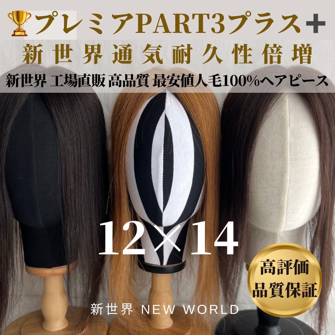 新世界プレミア真皮シリーズ★全人毛　ヘアピース　ウィッグ15*17総手植え45㌢